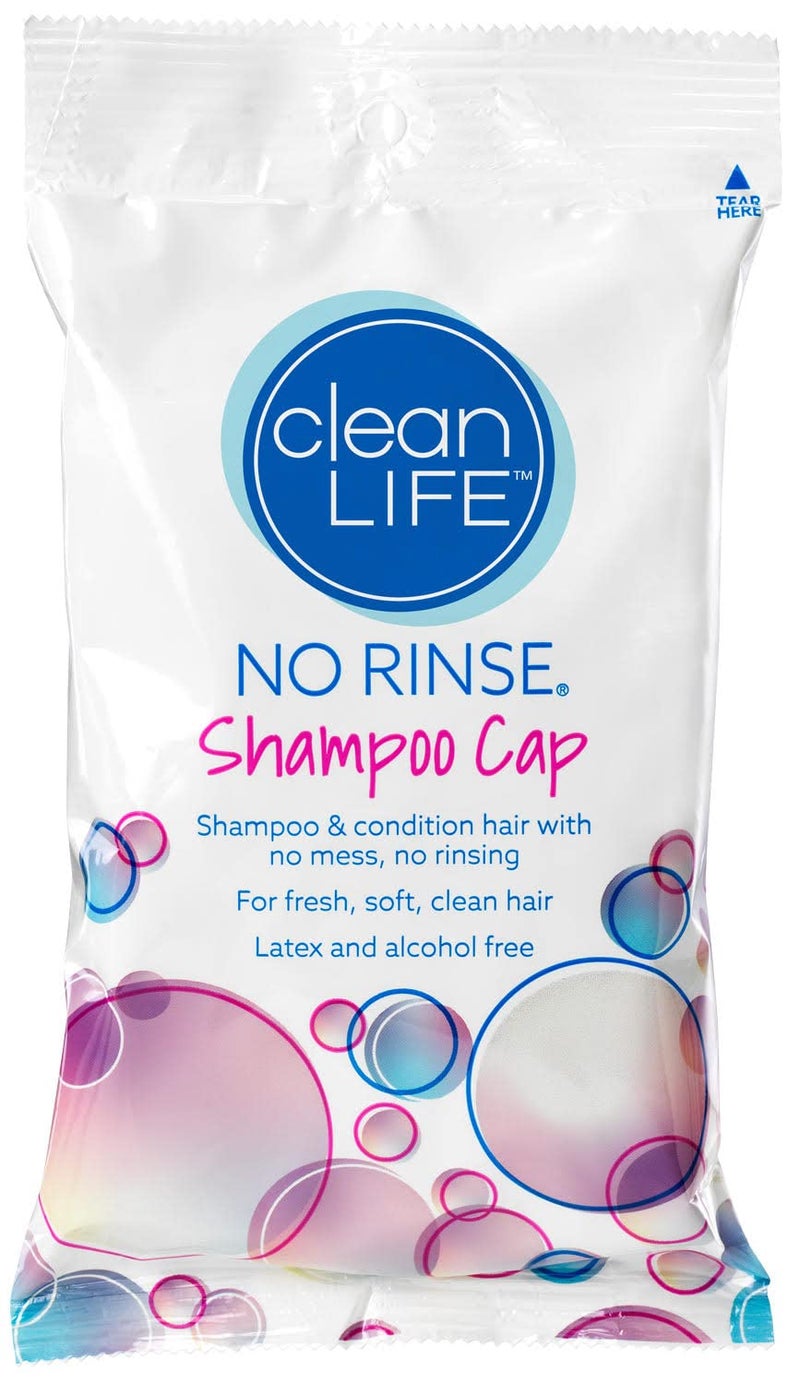 No Rinse Cleanlife Products Shampoo Cap - Waterless, Rinseless Hair Washing and Conditioning Shower Caps for Bathing Elderly, Bedridden, Hospital Patients - Disposable, Hypoallergenic - Image 1